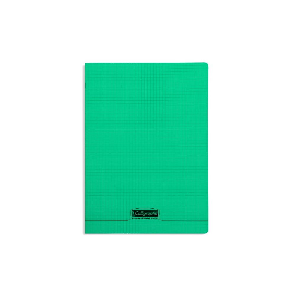 Cahier A4 5 x 5 96 p Piqûre 90g Polypro VERT  - Z