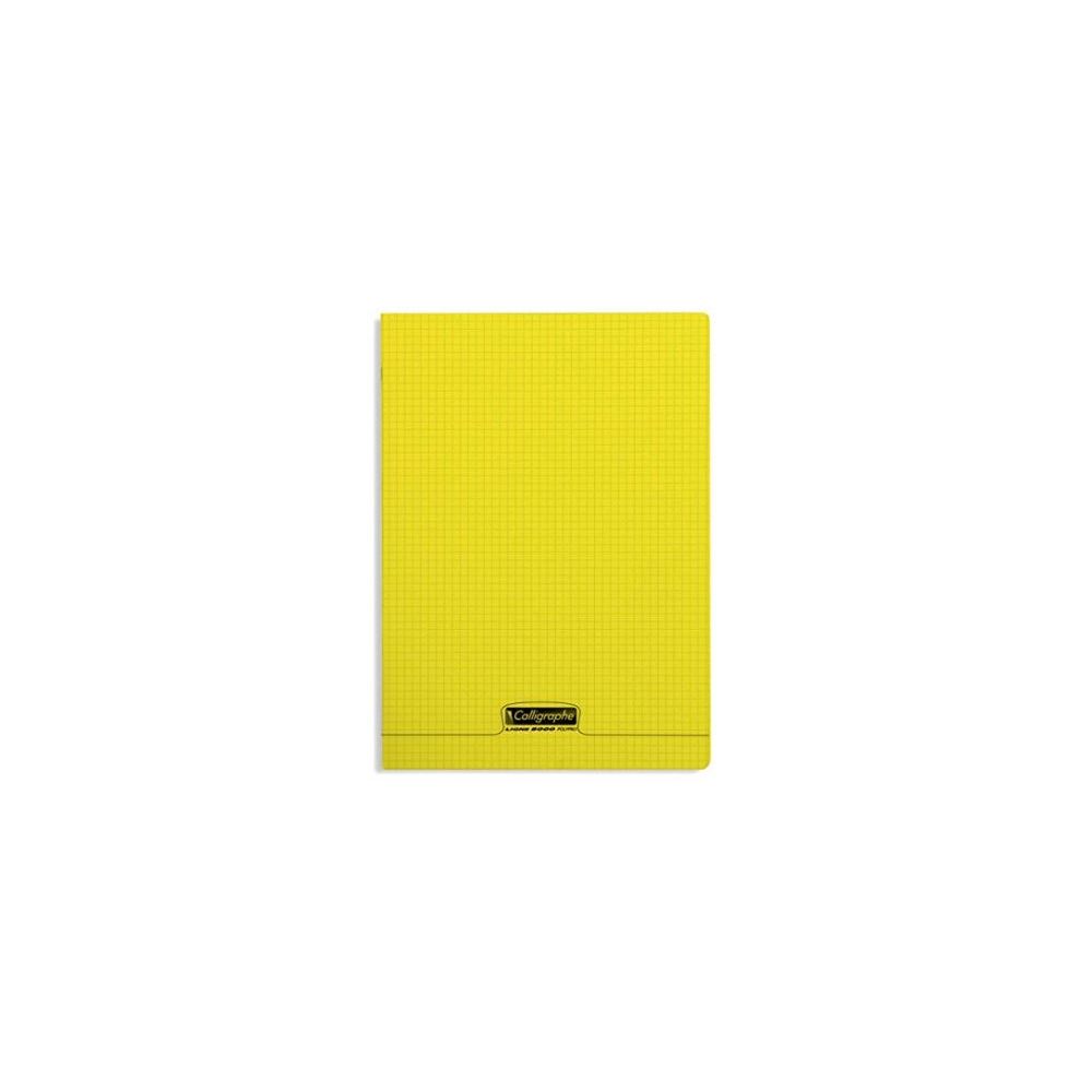 Cahier 24x32cm 5 x 5 96 p Piqûre 90g Polypro JAUNE - Z