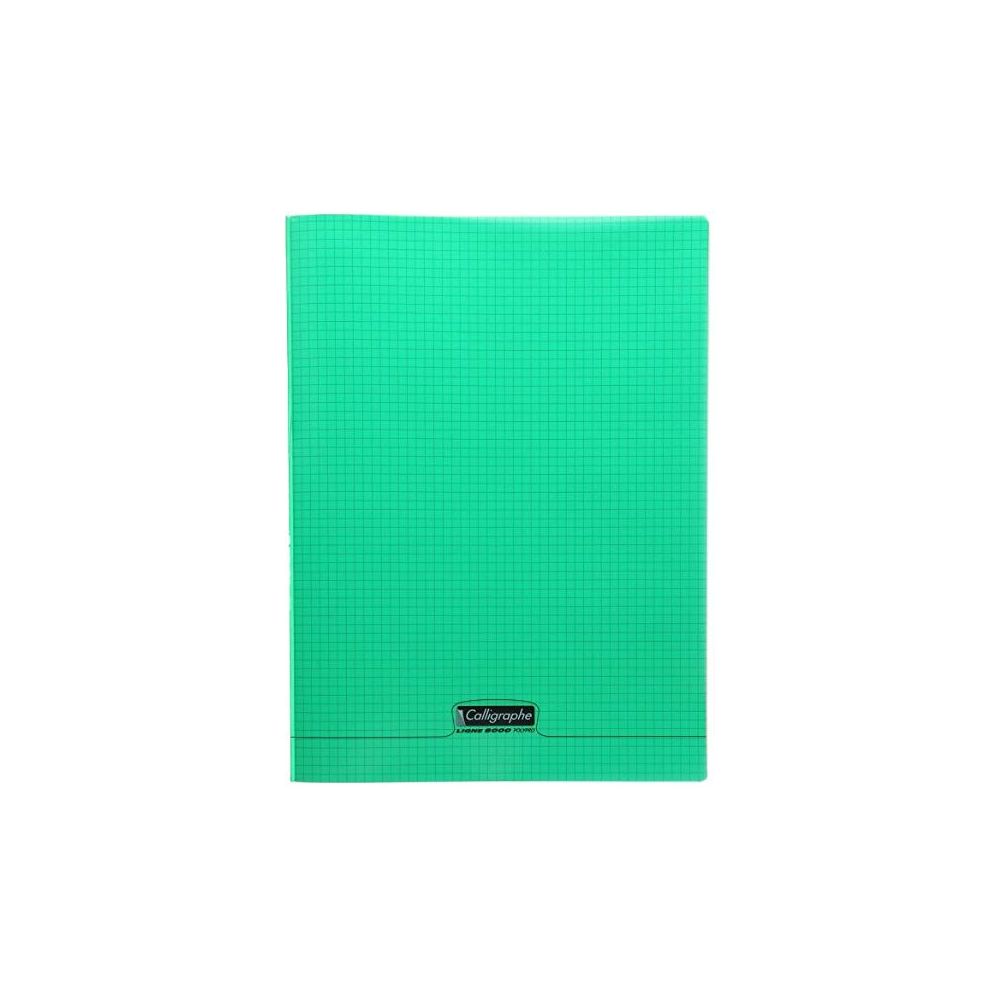 Cahier 24x32cm 5 x 5 96 p Piqûre 90g Polypro VERT  - Z