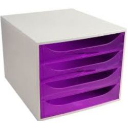 Module classement 4 tiroirs A4+ Linicolor - VIOLET- Z