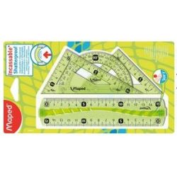 Kit Géom, MAPED FLEX (1 Règle 15cm + 2Equer. 60&45° + Rapport) - Z