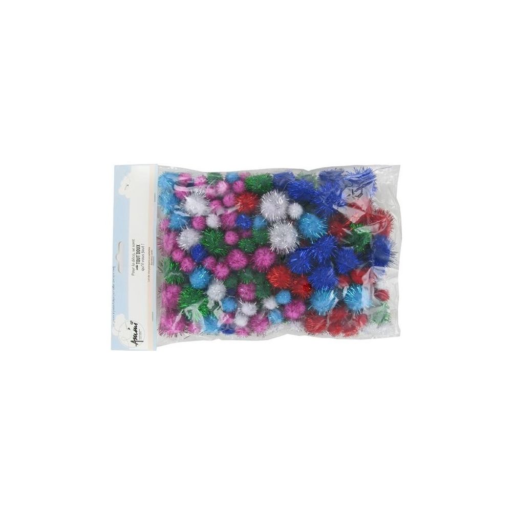 Pompons Paillettes avec tailles et couleurs assorties( par 200) - Z