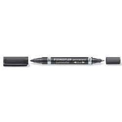 Marqueur perm. STAEDTLER OHP Lumocolor Duo - 0.6/1.5mm - Noir //