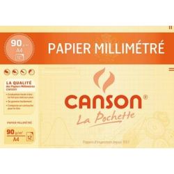 Papier millimétré Bistre Recto - A4 - 90g - (12 f) **