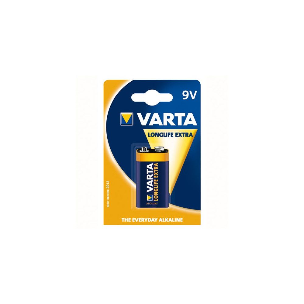 Pile 6LR61/6LF22 VARTA Alcaline "Extra Longlife" 9V (Unité) //