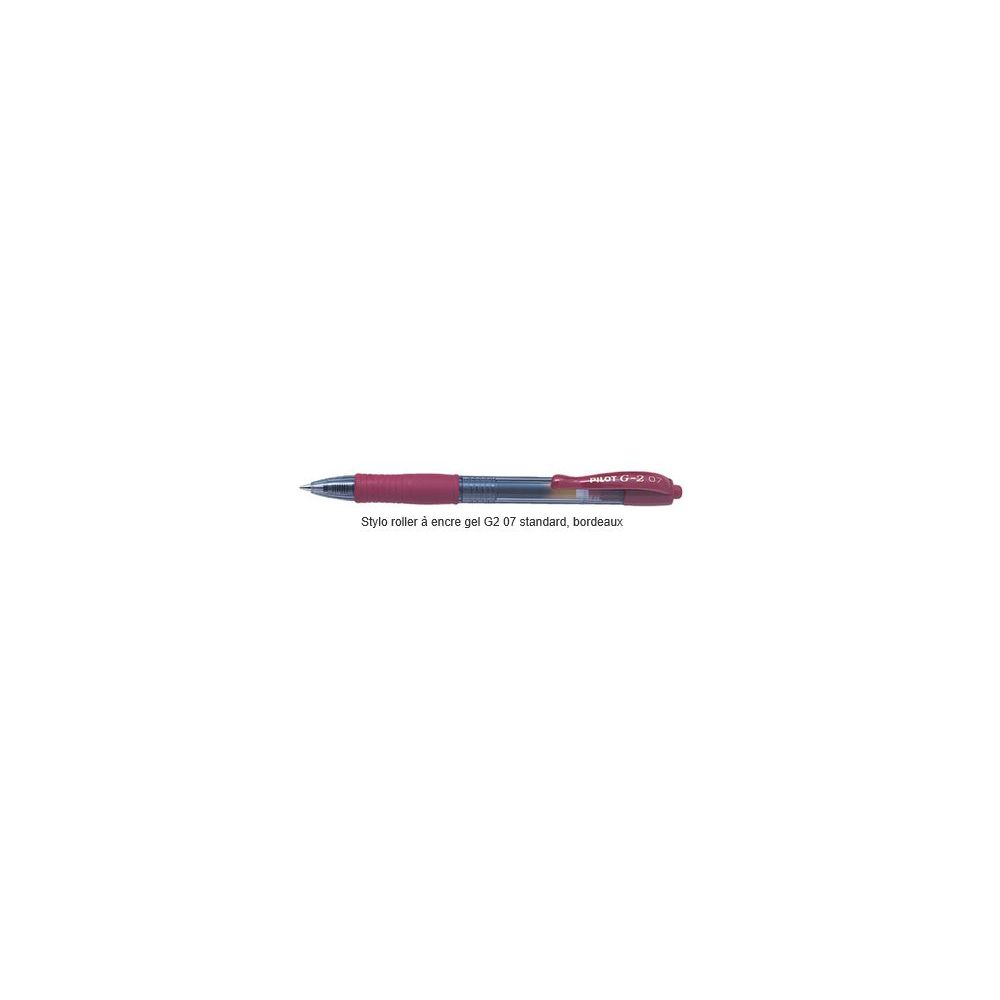 Stylo Gel Retractable PILOT G2 0.7mm - Trait : 0.4mm - BORDEAUX - Z