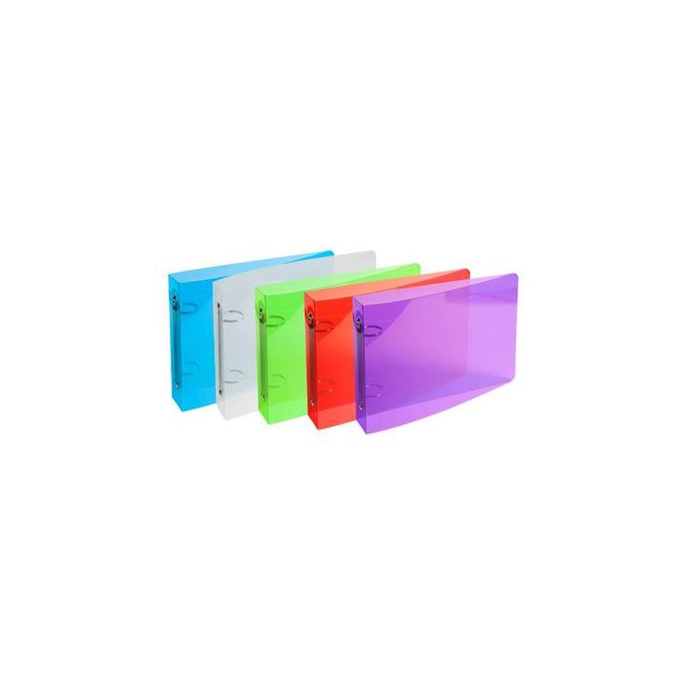 Classeur 2 anneaux - 16.5  x 24cm - PVC transp. 40mm COUL ASS. - Z