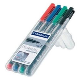 Marqueur perm. STAEDTLER OHP Lumocolor- 0.6mm - 4 COUL. 318WP4 - Z