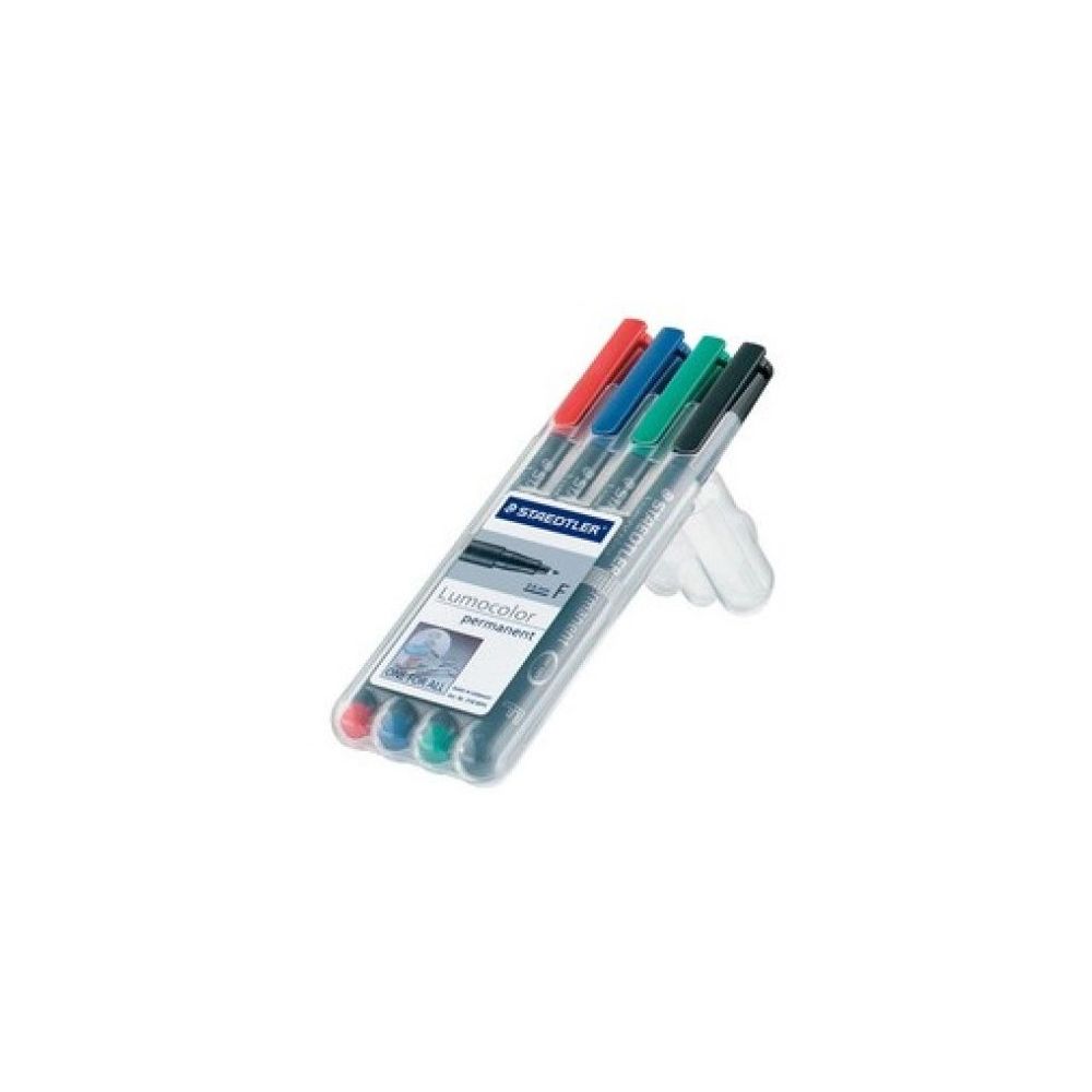 Marqueur perm. STAEDTLER OHP Lumocolor- 0.6mm - 4 COUL. 318WP4 - Z