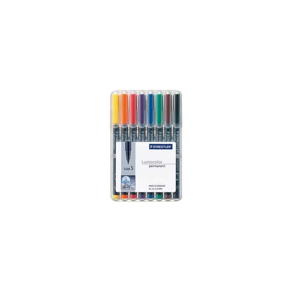 Marqueur perm. STAEDTLER OHP Lumocolor- 0.4mm - 8 COUL. 313WP8 - Z