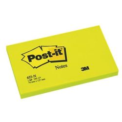 Bloc reposit. 76 x 127mm POST-IT - VERT VIF- 100 f. (unité)- Z