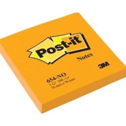 Bloc reposit. 76 x 76mm POST-IT - ORANGE VIF - 100f. (unité)- Z