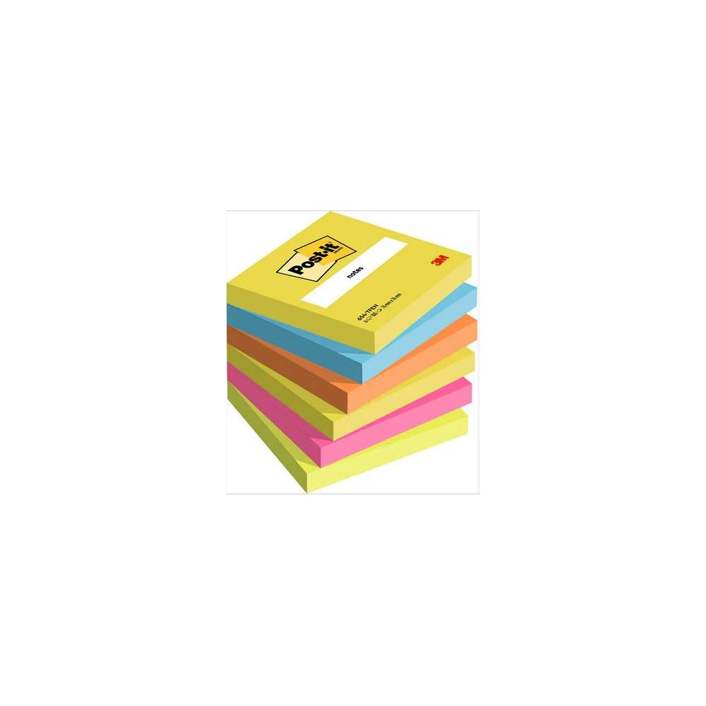 Bloc reposit. 76 x 76mm POST-IT - 100f - Coul Energetic - Par 6- Z