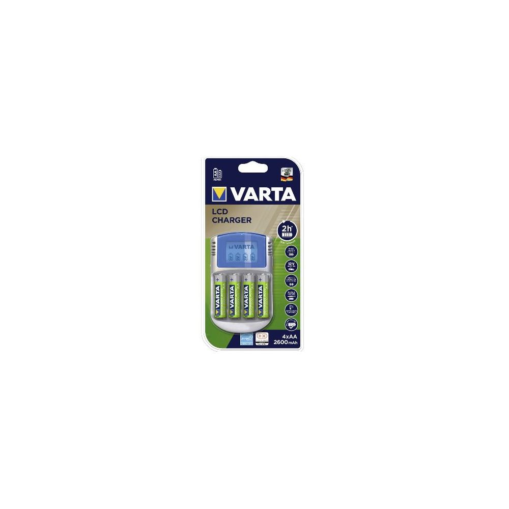 Chargeur piles (pour 4) VARTA LR3,LR6 -Ecran + Port USB +4 LR6  - Z