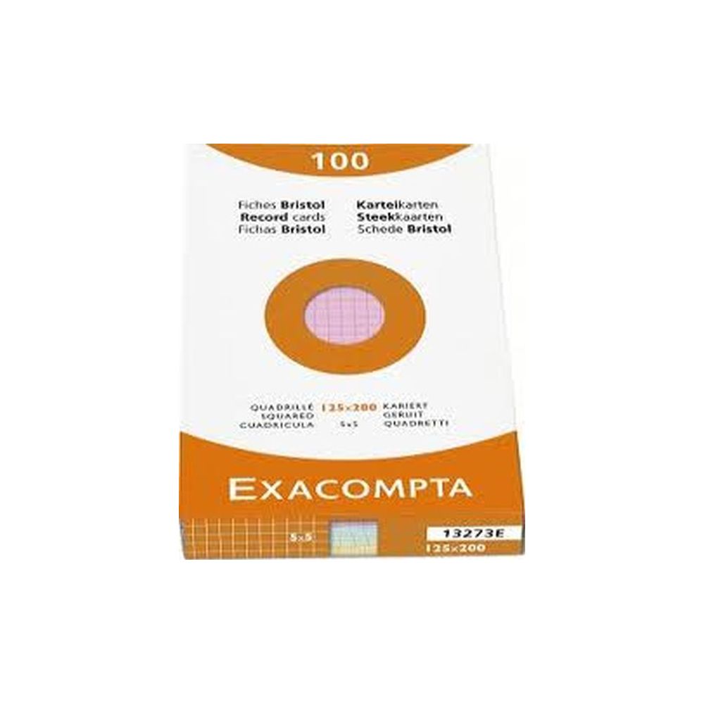 Fiches Bristol 12.5 x 20cm 205g 5 x 5 4 COULEURS 100 F. EXACOMPTA //