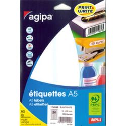 Etiquettes Multifonctions  11 x 30mm - 16 f.A5 - AGIPA :114034  //