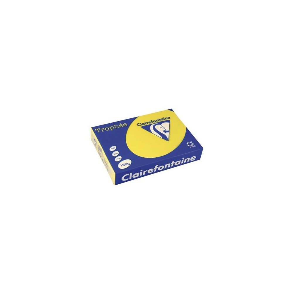 Rame A4 - 160g - Jaune Soleil CLAIREFONTAINE (250 f.) Ref: 1029 **