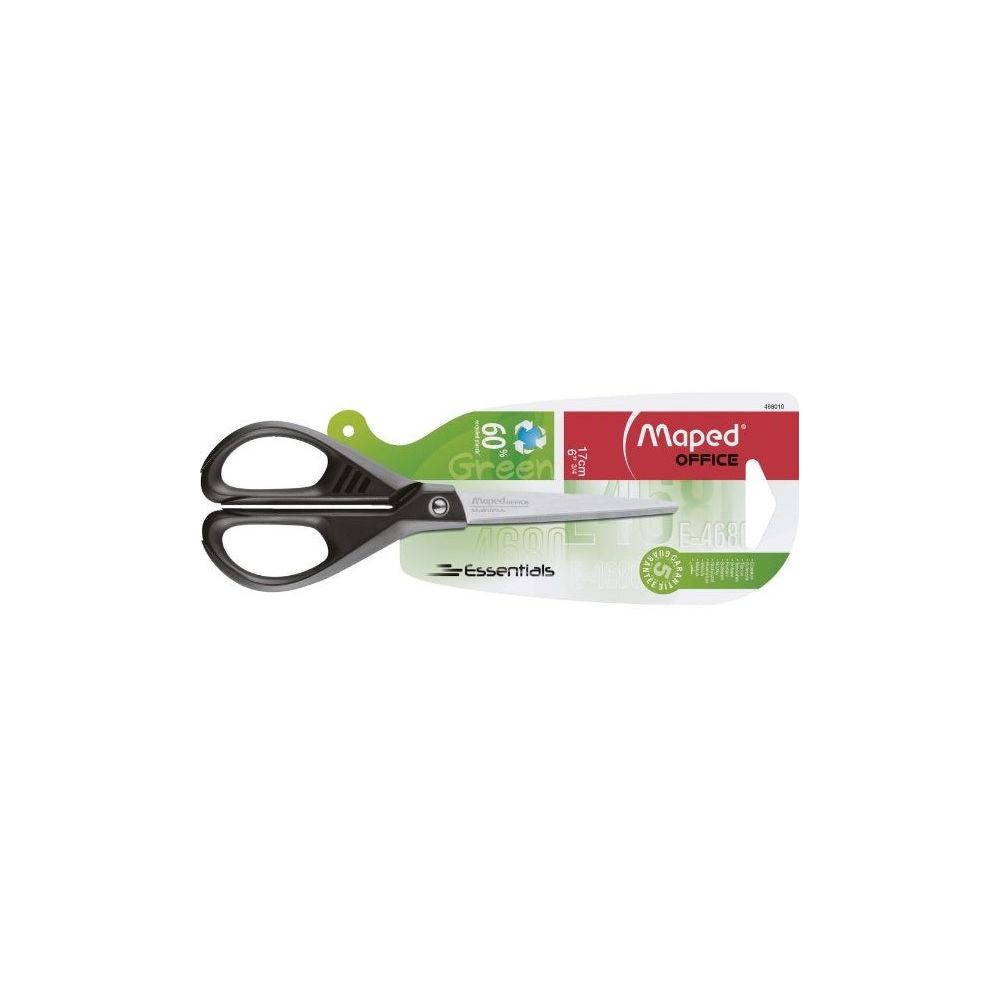 Ciseaux Anneaux plastique MAPED - "Greenlogic" - Bout rond -17 cm //