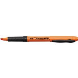 Surligneur BIC BRITE LINER Grip - Trait 1 à 3.2 mm - ORANGE FLUO - Z