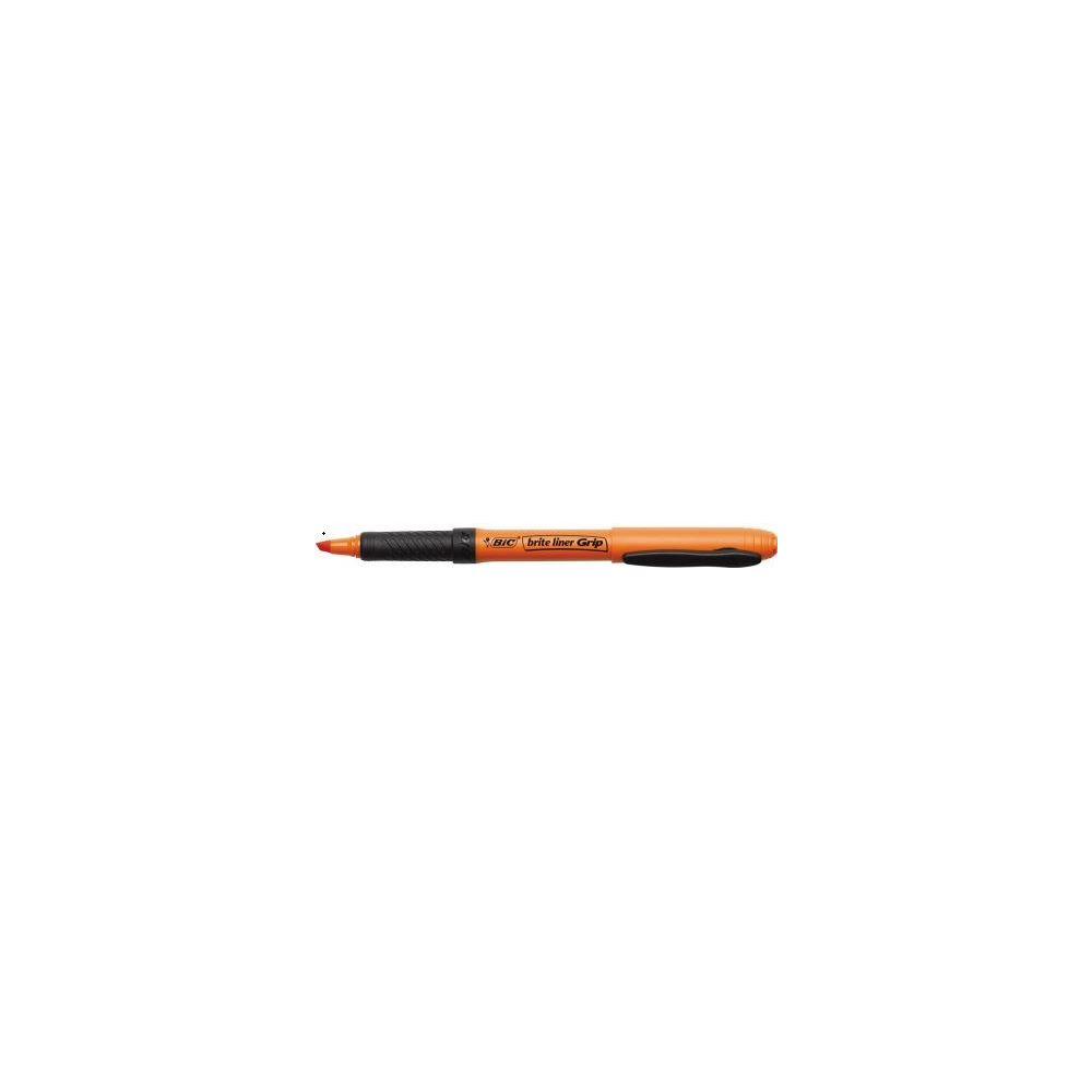 Surligneur BIC BRITE LINER Grip - Trait 1 à 3.2 mm - ORANGE FLUO - Z