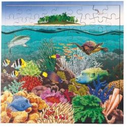 Puzzle de 81 pièces en bois, la barrière de corail