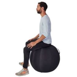 Ballon d assise ergonomique PVC Tissu D: 65cm - avec Pompe - NOIR **