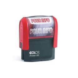 Timbre Formule POUR INFO COLOP Printer 20 (14 x 38mm) - ROUGE**