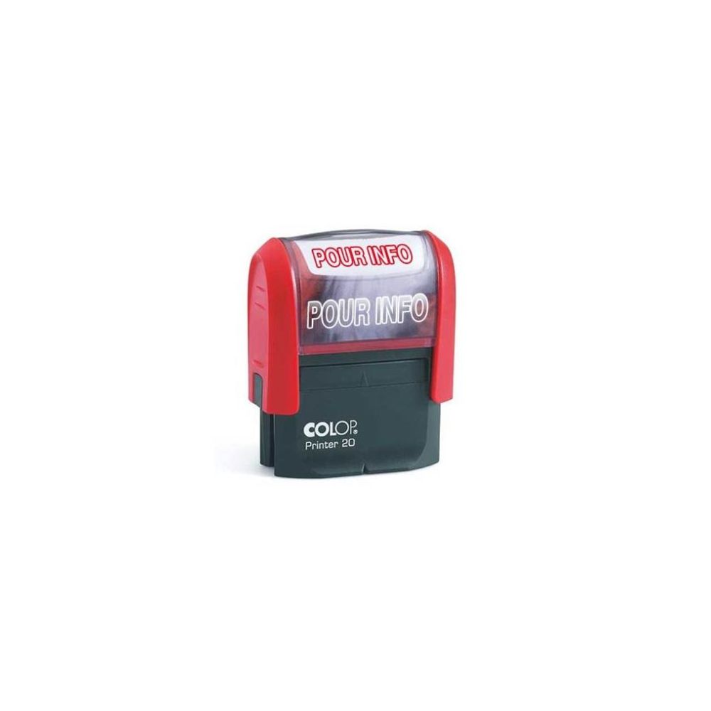 Timbre Formule POUR INFO COLOP Printer 20 (14 x 38mm) - ROUGE**