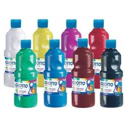 Peinture acrylique GIOTTO - 8 flacons de 500 ml - COULEURS ASSORTIES 