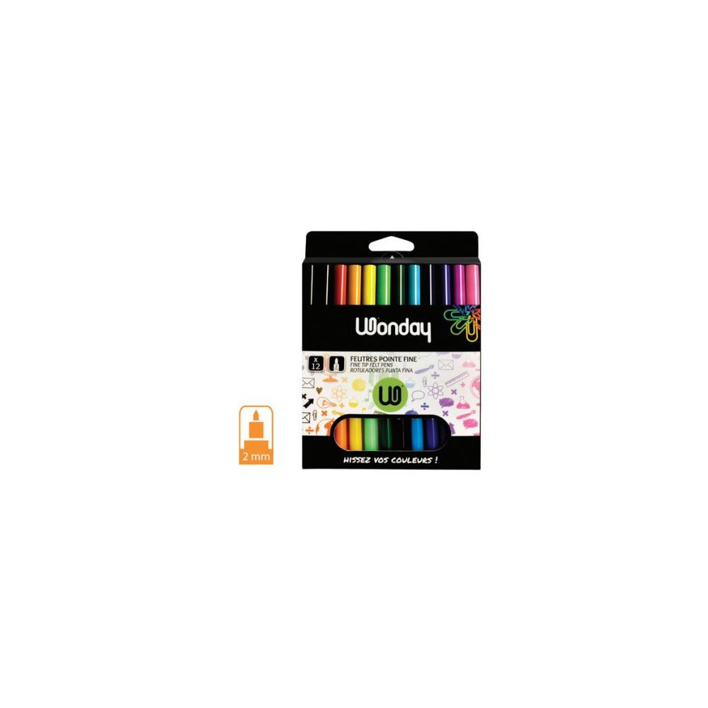 Feutre Couleur WONDAY - Lavable - Fin - 12 COULEURS //