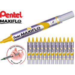 Marqueur effaç. PENTEL MAXIFLO MWL5S-G - Ogive 1.2mm - JAUNE  - Z