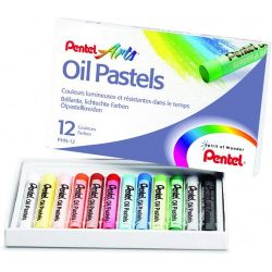 Pastels à l huile scolaire PENTEL - Diamètre 8mm - Boîte de 12