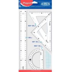 Kit Géométrie MAPED (1 Règle 30cm + 2 Equer 60°/45° + Rapporteur) **