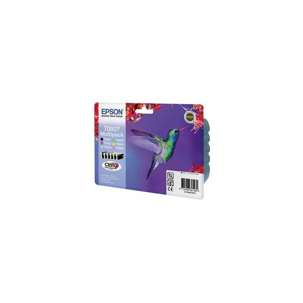 Cart EPSON - T0807 - Colibri - Noir + couleurs //