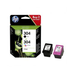 Cart HP N°304 - Pack noir+couleurs - 3JB05AE //