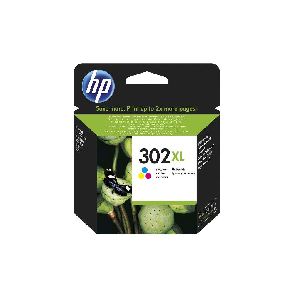 Cart HP N°302XL Couleurs - F6U67AE - Deskjet 1010/2130/3630/4520 //