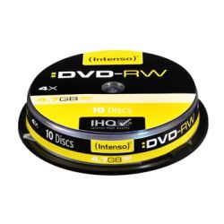 DVD-RW INTENSO 4.7 Go - Vitesse 4X - Spindle box (par 10) - Z